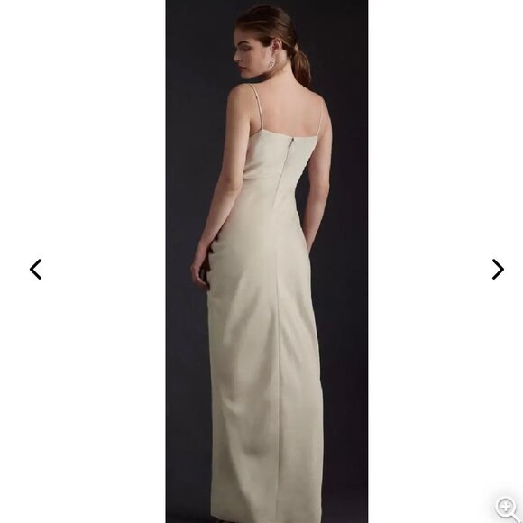 BHLDN Jennings Ruched Maxi Dress Size 14‎ NEW WITH TAG champagne - Picture 3 of 9